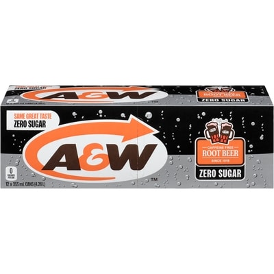 A&W Zero Sugar Root Beer     12x355.0 ml, $0.20/100ml