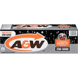 A&W Zéro sucre Root Beer Fameuse 12 Canettes 12x355.0 ml, 0,20 $/100ml