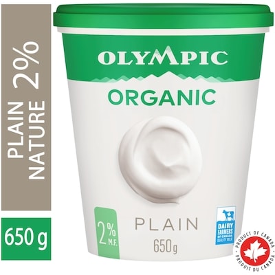 Olympic Yogourt Biologique Nature 2 % 650 g, 1,08 $/100g