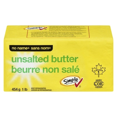No Name Unsalted Butter 454 g, $1.32/100g
