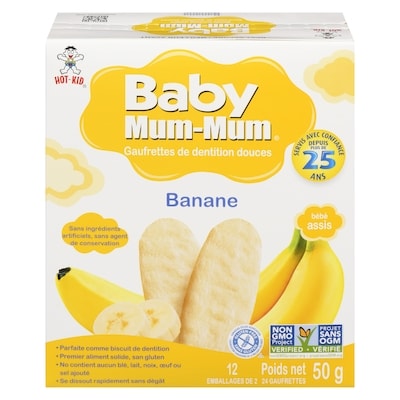 Hot Kid Biscottes pour bébés à la banane Mum-Mum 50 g, 6,58 $/100g