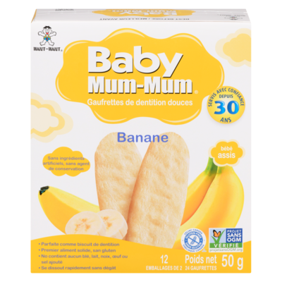 Hot Kid Biscottes pour bébés à la banane Mum-Mum 50 g, 6,00 $/100g