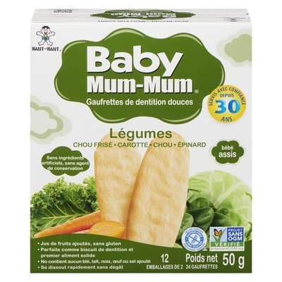 Hot Kid Biscottes pour bébés aux légumes Mum-Mum 50 g, 6,58 $/100g
