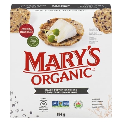 Marys Crackers Organic Black Pepper 184 g, $4.07/100g