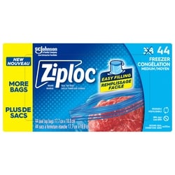 Ziploc Freezer Bags Medium, with Stay Open Technology 38 ea, $0.22/1ea