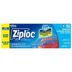 Ziploc Freezer Bags Large, with Stay Open Technology - 28 ea