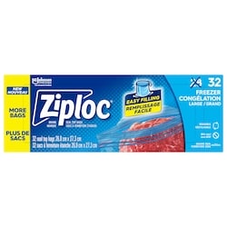 Ziploc Freezer Bags Large, with Stay Open Technology 28 ea, $0.30/1ea