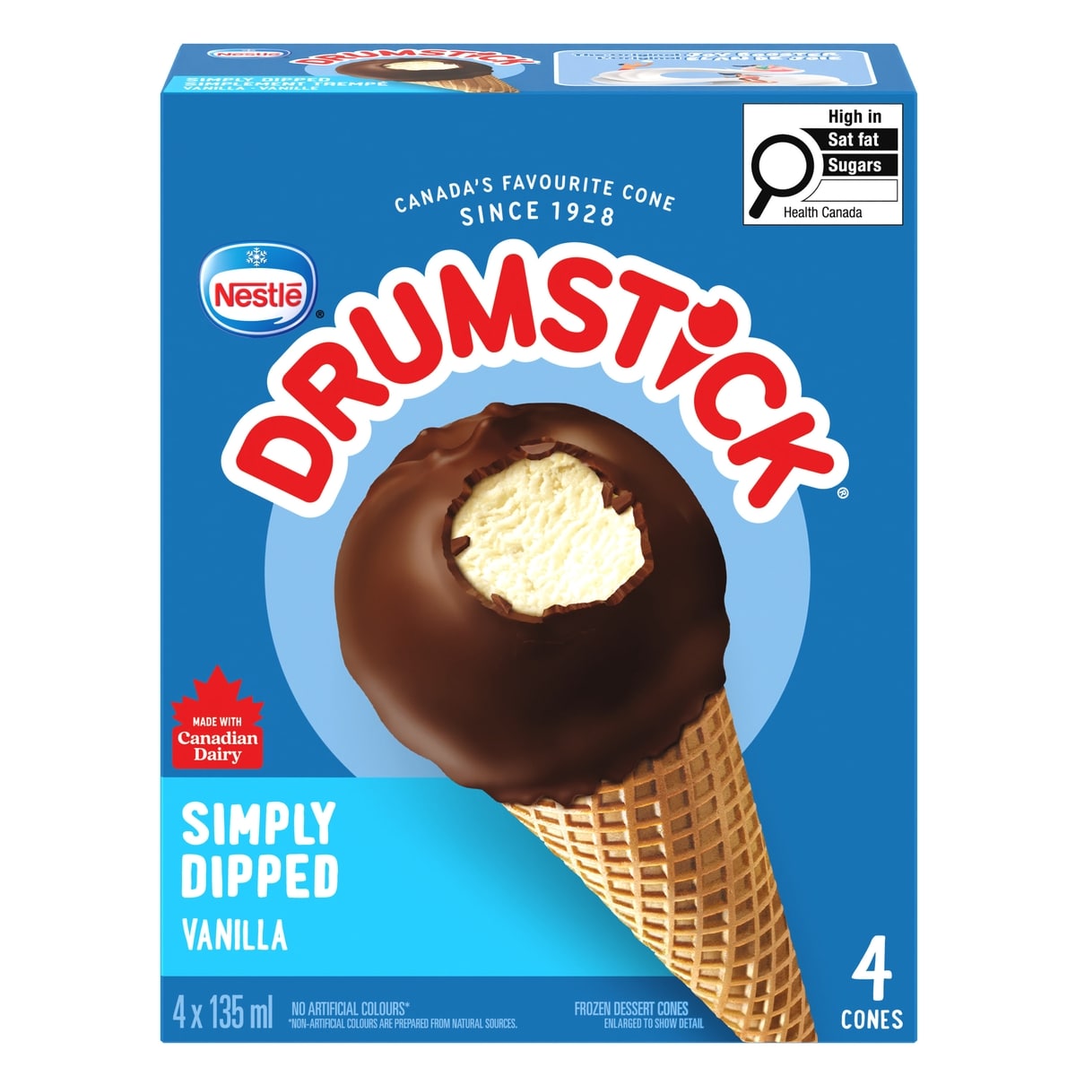 Nestlé Drumstick Simply Dipped Vanilla Cones