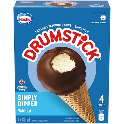 Nestlé Simply Dipped Vanilla Cones 4x135.0 ml, $1.29/100ml