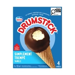 Nestlé Drumstick Cornets Simplement Trempé Vanille 4x135.0 ml, 1,02 $/100ml