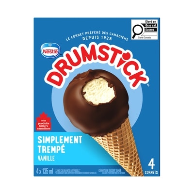 Nestlé Drumstick Cornets Simplement Trempé Vanille 4x135.0 ml, 0,74 $/100ml