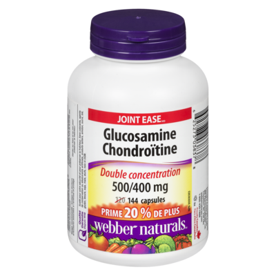 Webber Naturals Glucosamine chondroïtine Sulfates extra-fort 144 ea, 0,21 $/1ch