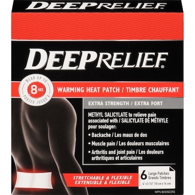 Deep Relief Extra Strength Warming Heat Pain Relief Patches 6 ea, $2.25/1ea