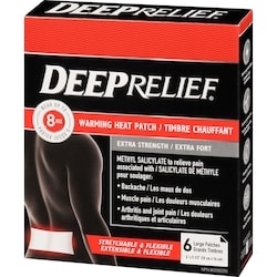 Deep Relief Extra Strength Warming Heat Pain Relief Patches - 6 ea