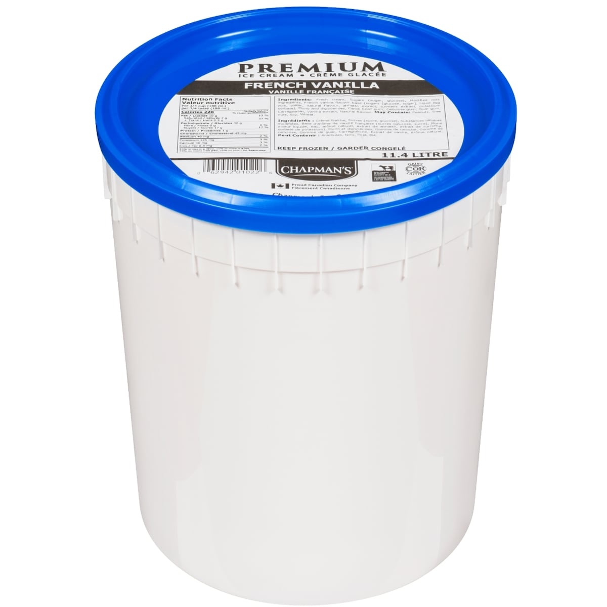 Chapman’s Premium crème glacé vanille française 11.4 l, 0,28 $/100ml