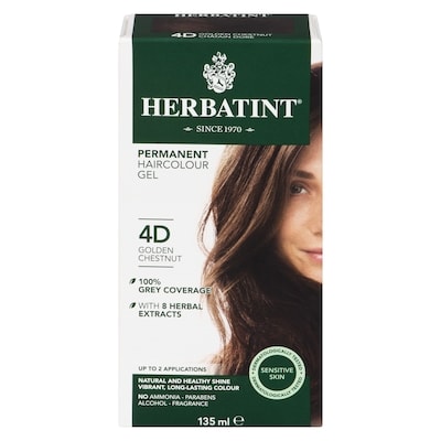 Herbatint Permanent Haircolour Gel 4D Golden Chestnut 135 ml, $11.10/100ml