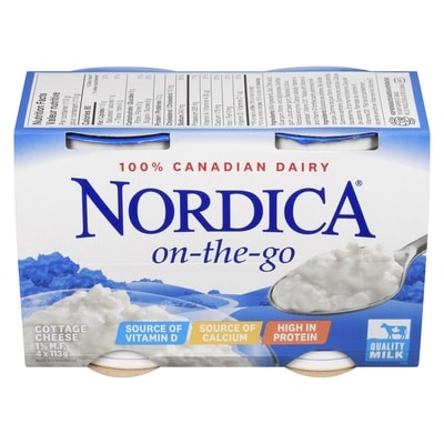 Gay Lea Nordica On-The-Go Cottage Cheese, Plain 4x113.0 g, $1.33/100g