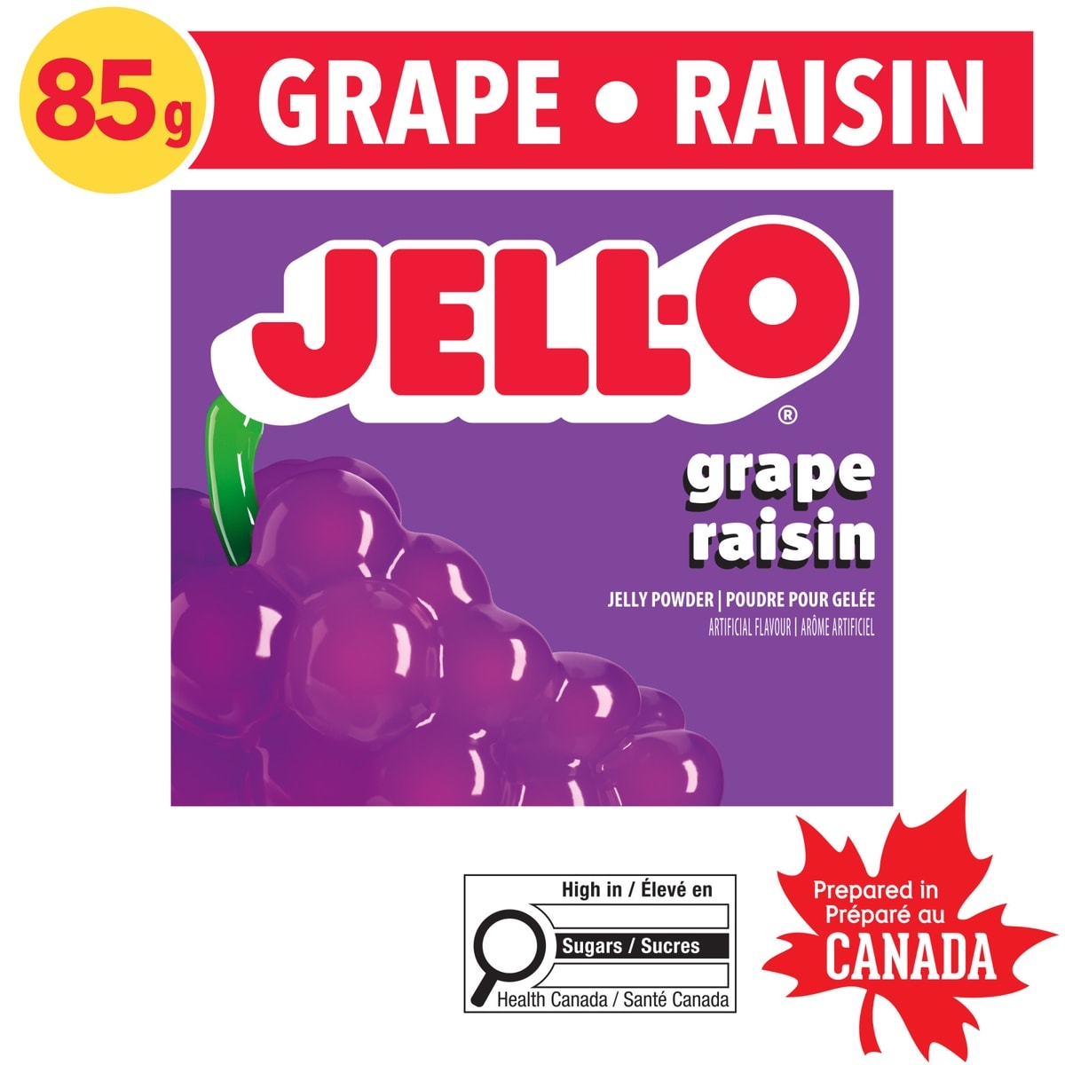 Jell-O Poudre Pour Gelée Raisin – Préparation Pour Dessert En Gélatine 85 g, 2,11 $/100g