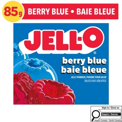 Jell-O Poudre Pour Gelée Baie Bleue – Préparation Pour Dessert En Gélatine 85 g, 2,11 $/100g