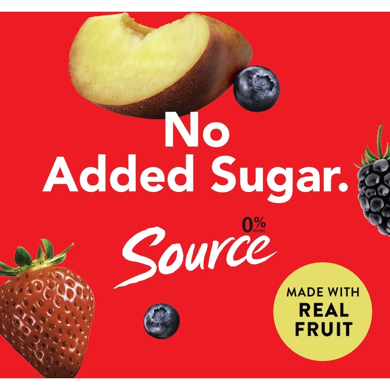 Source 0% Smooth Traditional Yogurt Cups Variety Pack, No Added Sugar, Blackberry, Nectarine, Blueberry, Strawberry Flavours