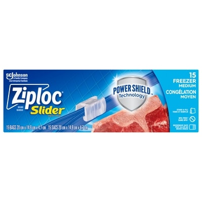 Ziploc Sacs de congélation Slider format moyen emballage de 15 15 ea, 0,30 $/1ch