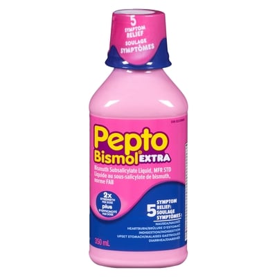 Pepto-Bismol Original Extra Strength Liquid  350 ml, $5.00/100ml
