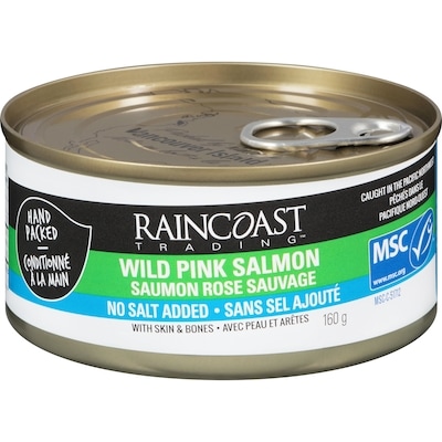 Raincoast Wild Pink Salmon, No Added Salt 160 g, $2.81/100g