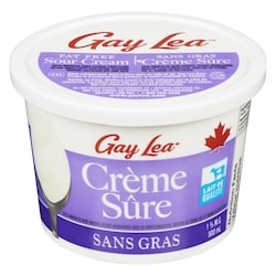 Gay Lea Crème sure sans gras 1 % 500 ml, 0,80 $/100ml