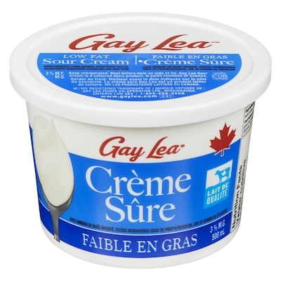 Gay Lea Crème sure faible en gras 3 % 500 ml, 0,90 $/100ml