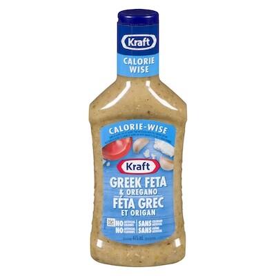 Kraft Greek Feta And Oregano Salad Dressing, Calorie Wise 475 ml, $0.95/100ml