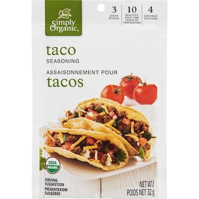 Simply Organic Taco Seasoning 32 g, $8.72/100g