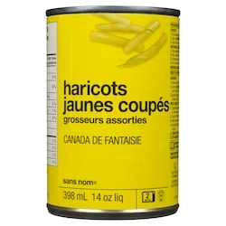 No Name Assorted Sizes Cut Wax Beans - 398 ml | Real Canadian