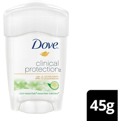 Dove Protection Clinique Antisudorifique en bâton Essentiels Fraîcheur 45 g, 26,64 $/100g