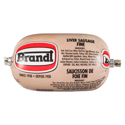 Brandt Liver Sausage Chub 250 g, $1.92/100g