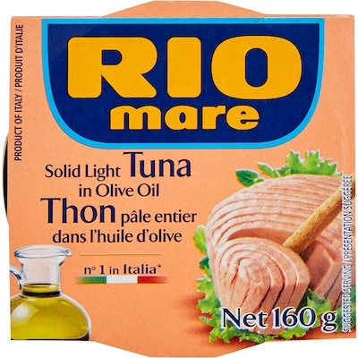 Rio Mare Solid Light Tuna in Olive Oil 160 g, $3.74/100g