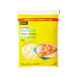 Sans Nom Fromage Mozzarella râpé, format club 900 g, 1,72 $/100g