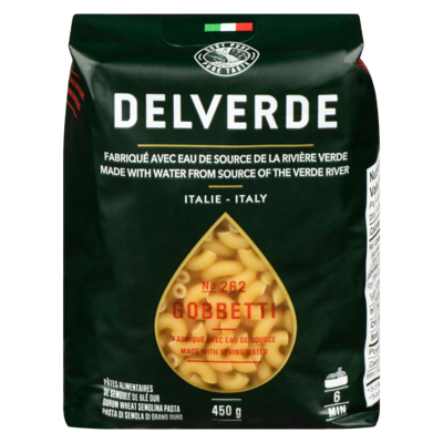 Delverde Pâtes, gobbetti 450 g, 0,78 $/100g