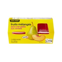 No Name Mixed Fruit in Cherry Gel Dessert Bowls - 4x123.0 g | Real
