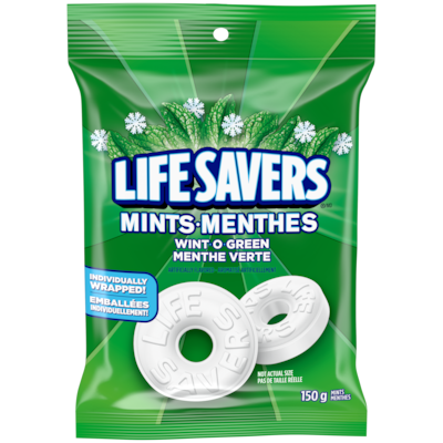 LIFESAVERS Wint O Green Candy Mints, Bag 150 g, $2.66/100g