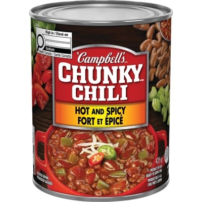 Campbell's Chunky Chili, Hot & Spicy 425 g, $0.71/100g