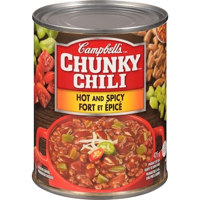 Campbell's Chunky Chili, Hot & Spicy 425 g, $0.89/100g