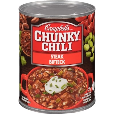 Campbell's Chunky Chili, Steak 425 g, $0.89/100g