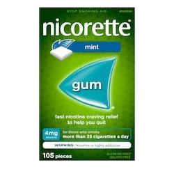 Nicorette Mint 4mg Nicotine Gum 105 ea, $0.43/1ea