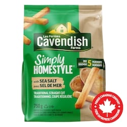 Les Fermes Cavendish Frites avec sel de mer Simply Homestyle 750 g, 0,53 $/100g