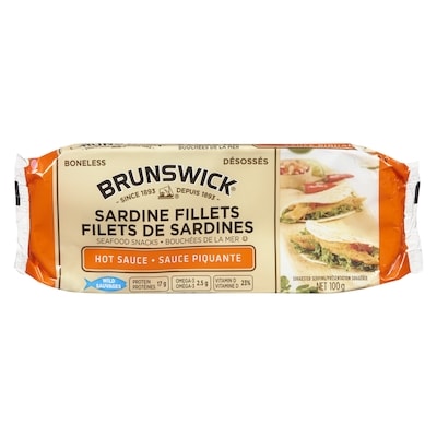 Brunswick Seafood Snacks, Louisiana Hot Sauce 100 g, $2.49/100g