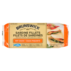 Brunswick Filets de sardines à la sauce piquante 100 g, 2,49 $/100g