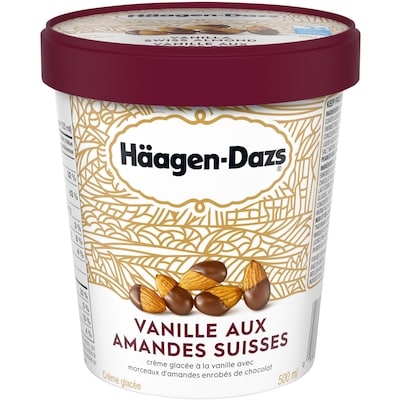 Häagen-Dazs Crème glacée Vanille aux amandes suisses 500 ml, 1,40 $/100ml
