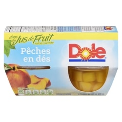 Dole Dole Pêche en dés dans jus  4x107.0 ml, 0,76 $/100ml