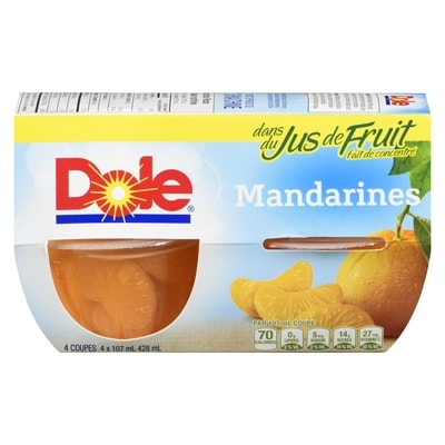 Dole Dole Mandarines dans jus de fruits 4x107.0 ml, 0,82 $/100ml