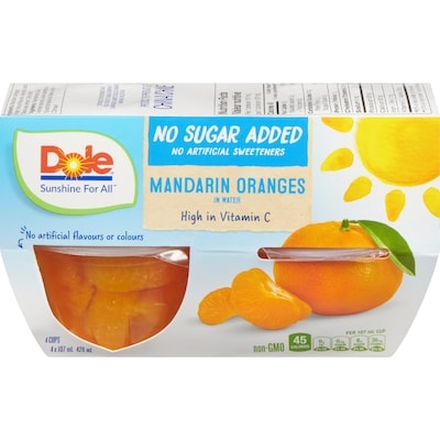 Dole Fruit Bowls, Mandarin Oranges in Water 4x107.0 ml, $0.82/100ml